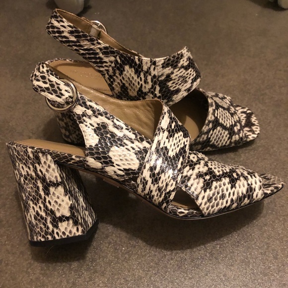 Michael kors collection real genuine snakeskin leather block heels 40 9 9.5 10 - Picture 3 of 12